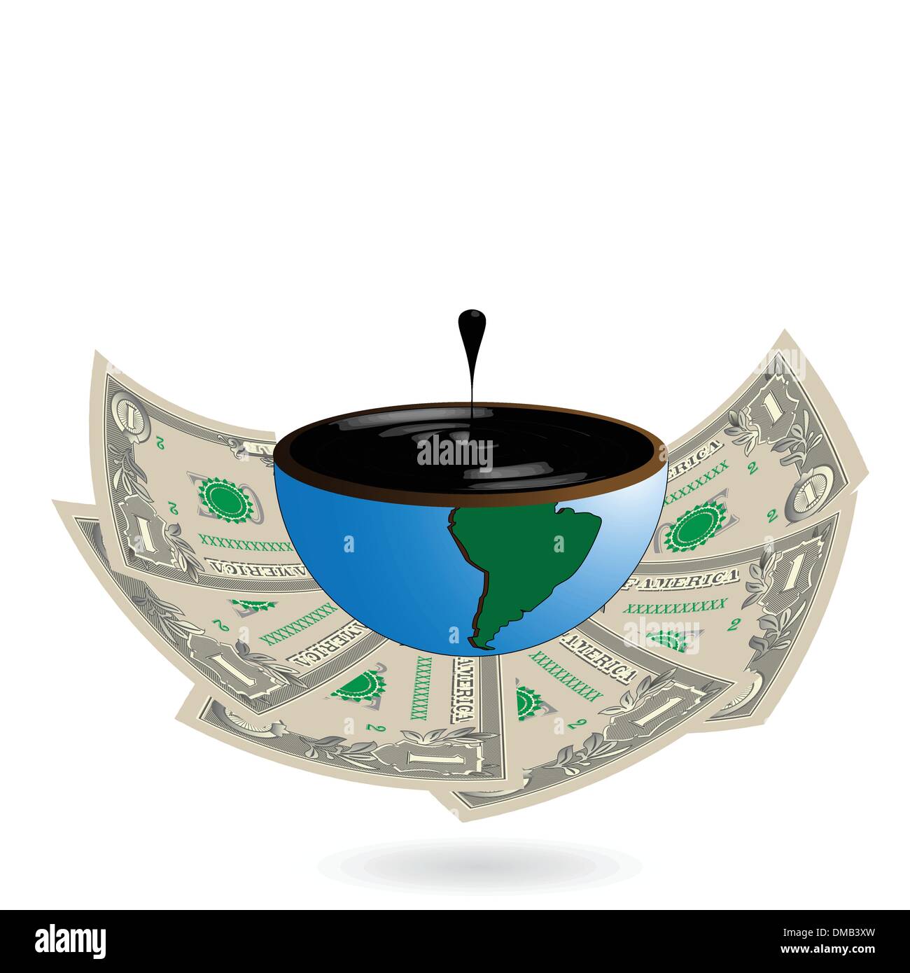globe oil and dollars Stock Vector