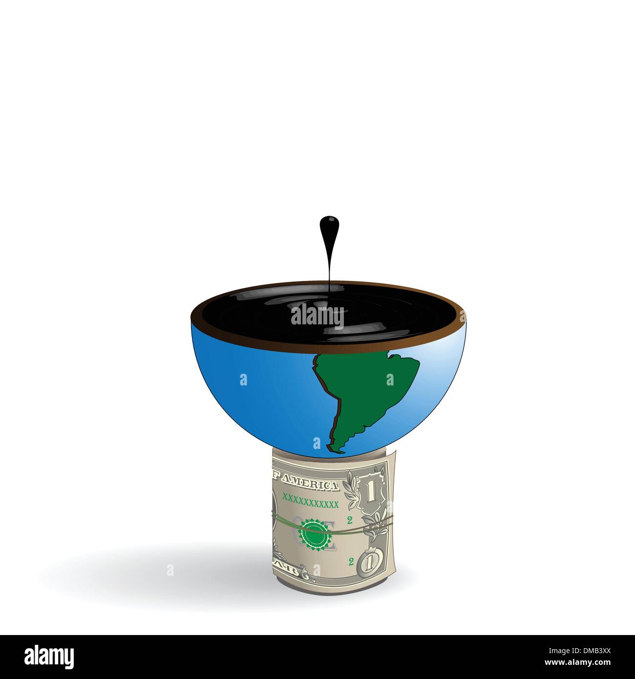 globe oil and dollars Stock Vector