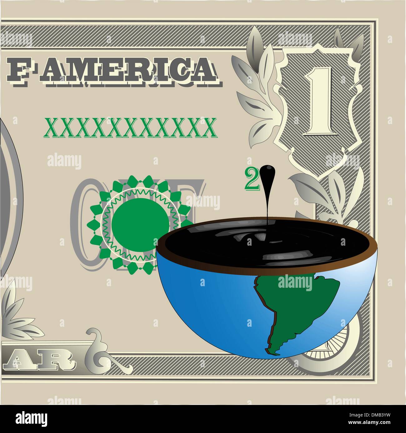 Oil And Dollars Stock Vector