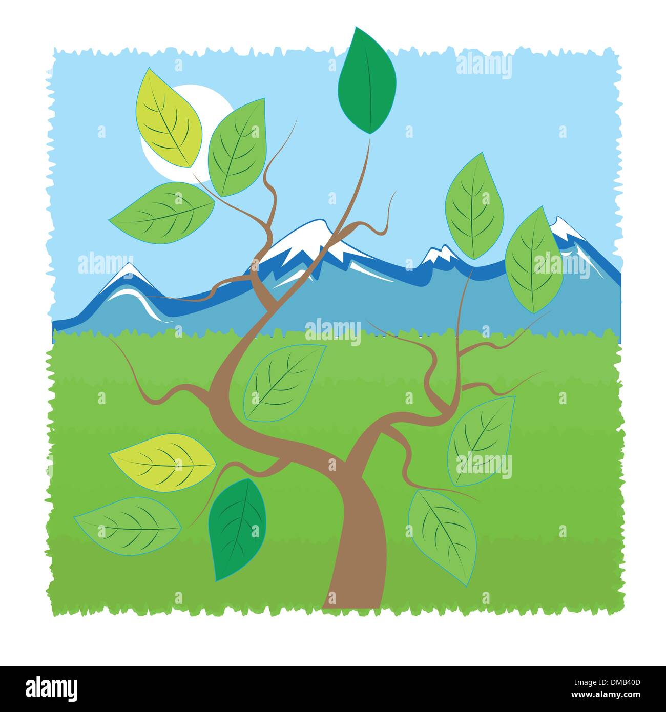 tree and mountains Stock Vector Image & Art - Alamy