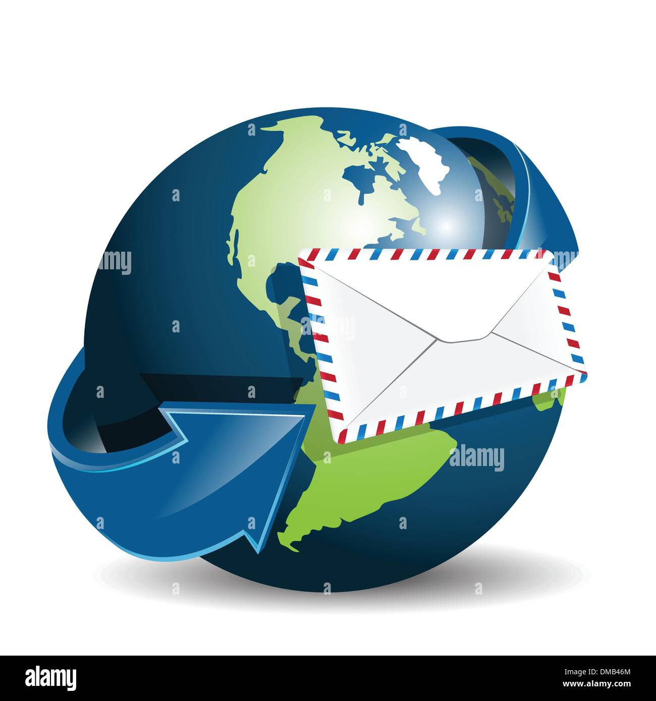 globe and envelope Stock Vector