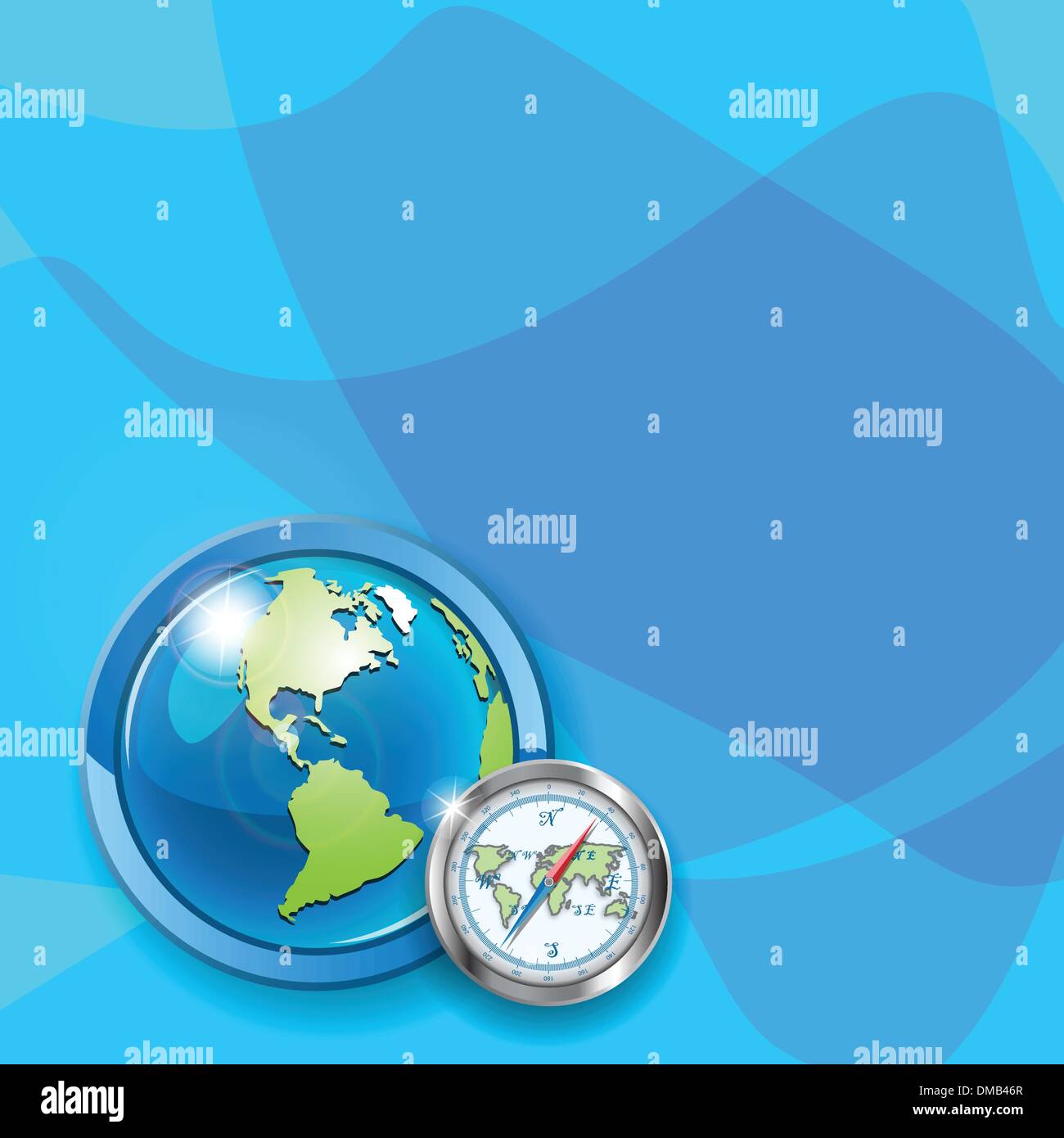 globe and compass Stock Vector