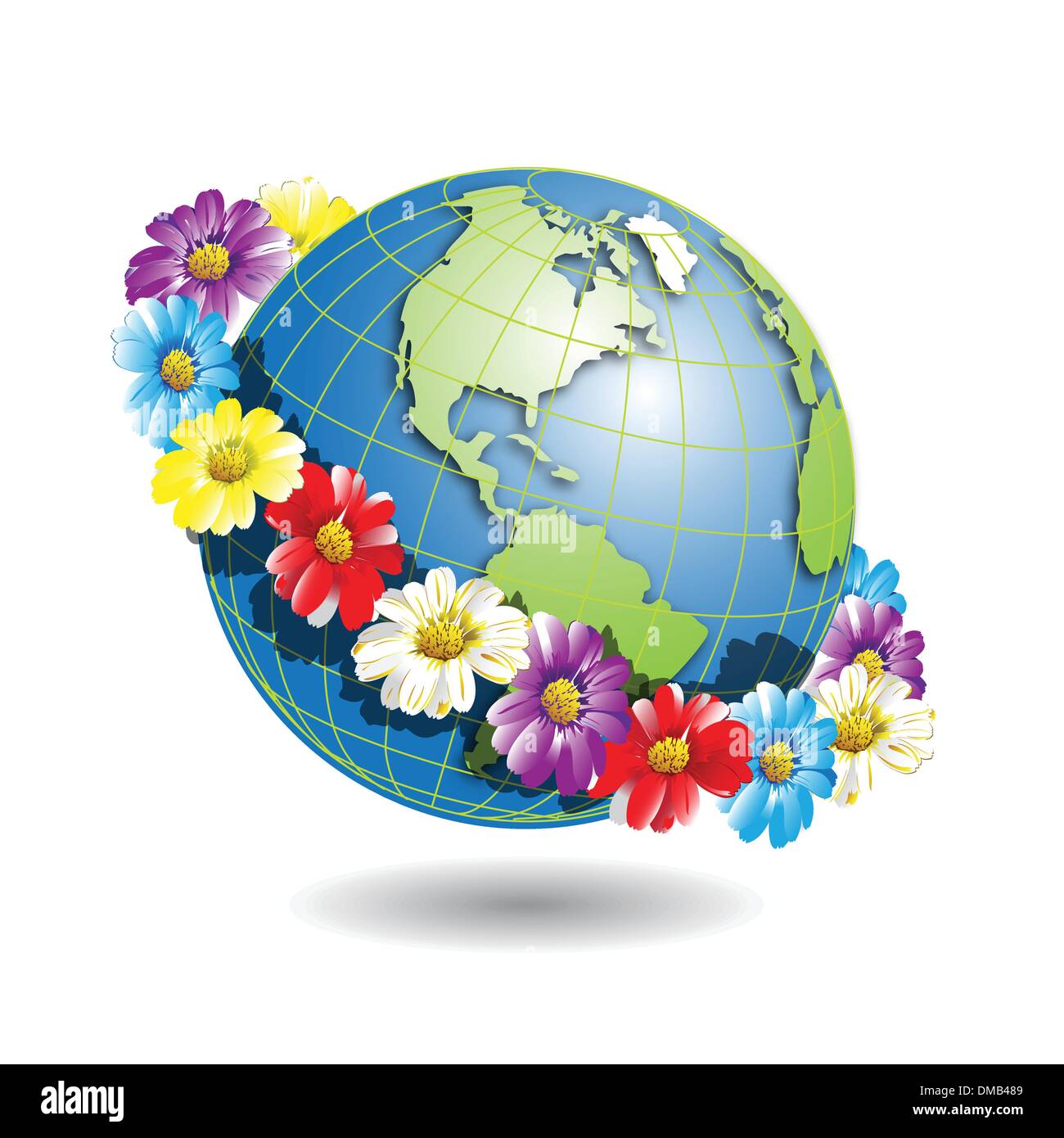 globe in wreath Stock Vector