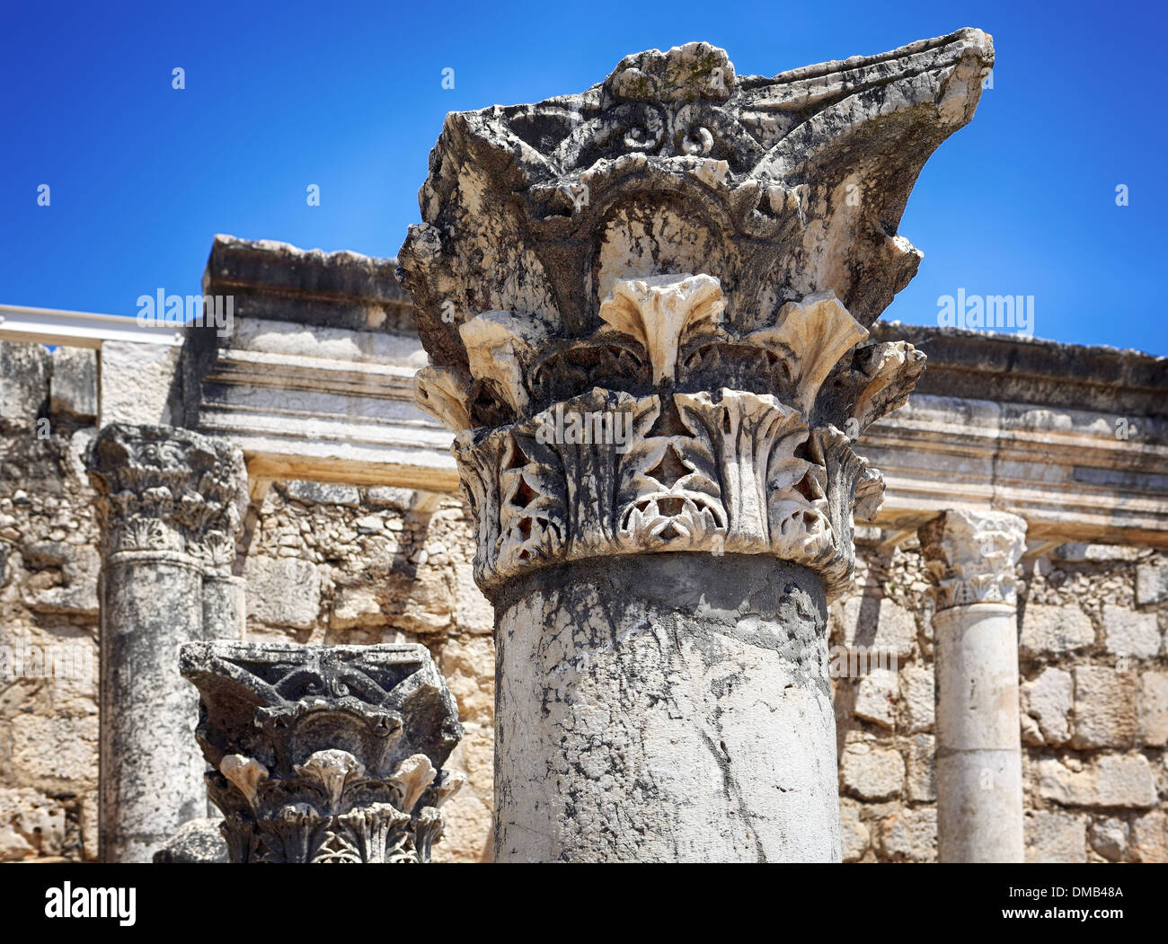 The Synagouge of Capharnaum Stock Photo