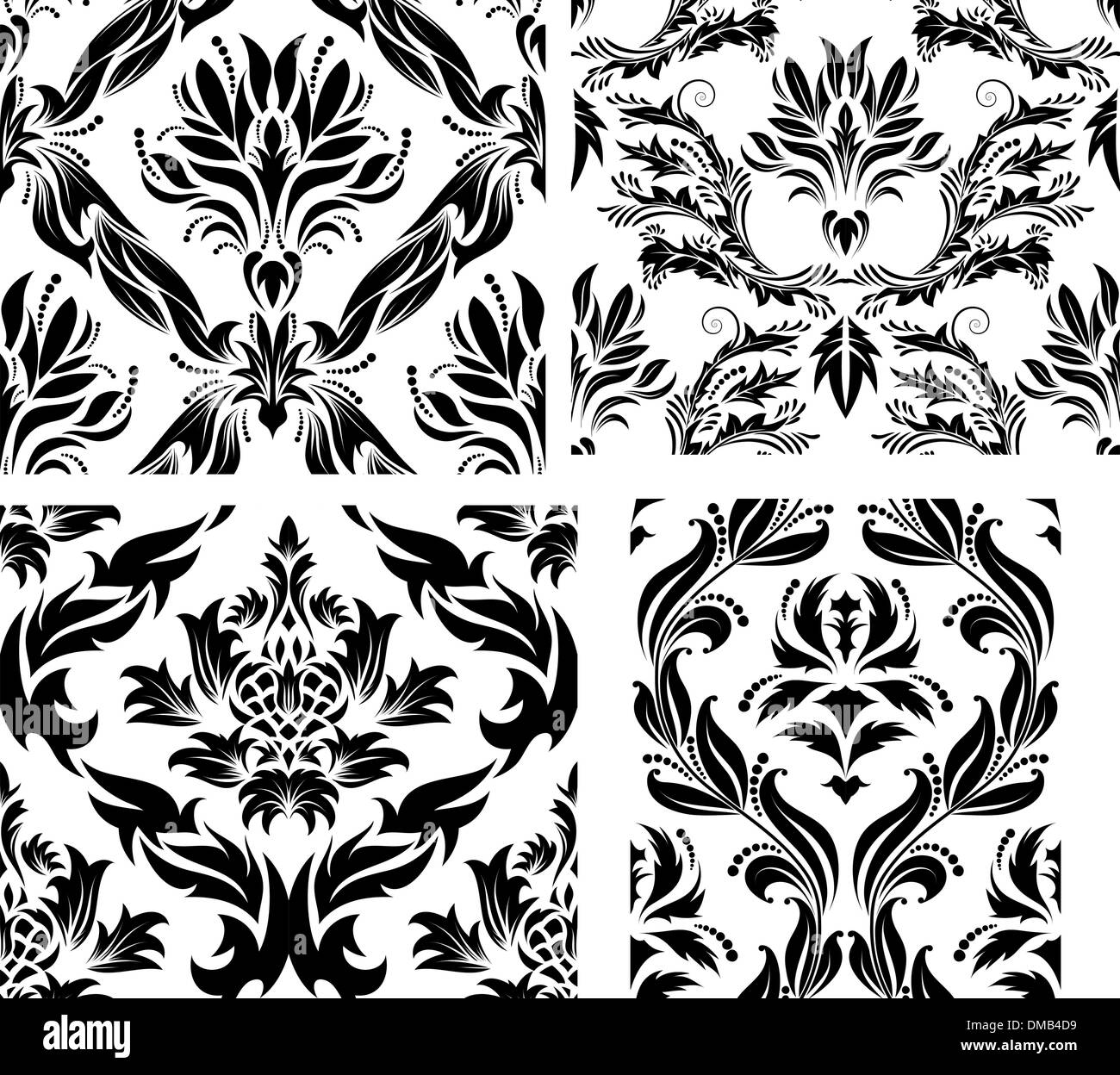 seamless damask patterns set Stock Vector Image & Art Alamy