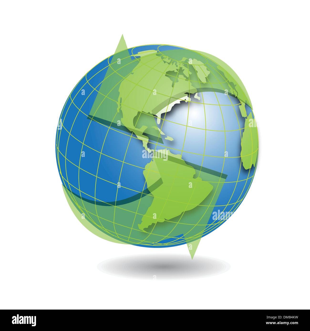 Globe and green arrows Stock Vector Image & Art - Alamy