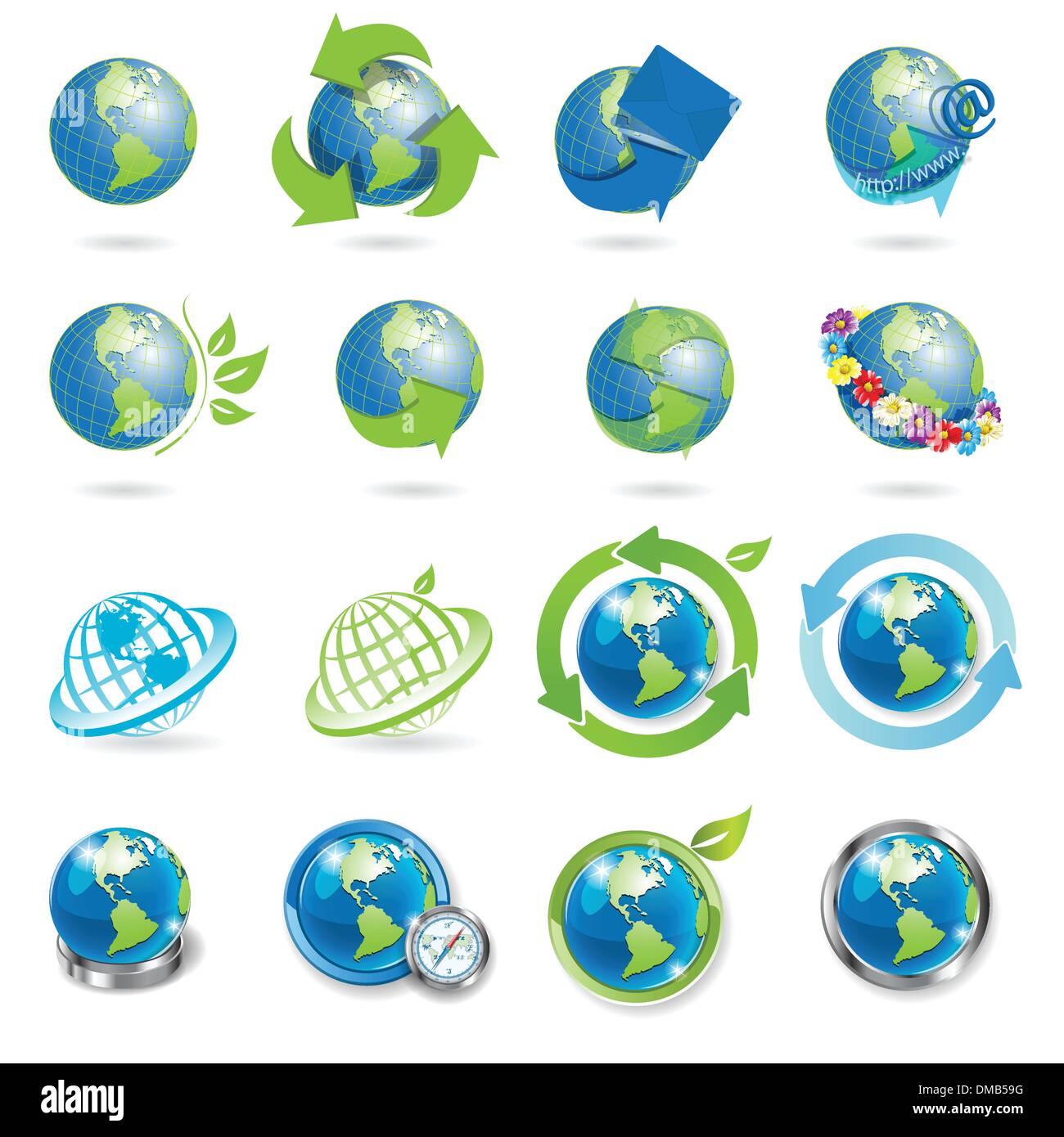 icons globe Stock Vector