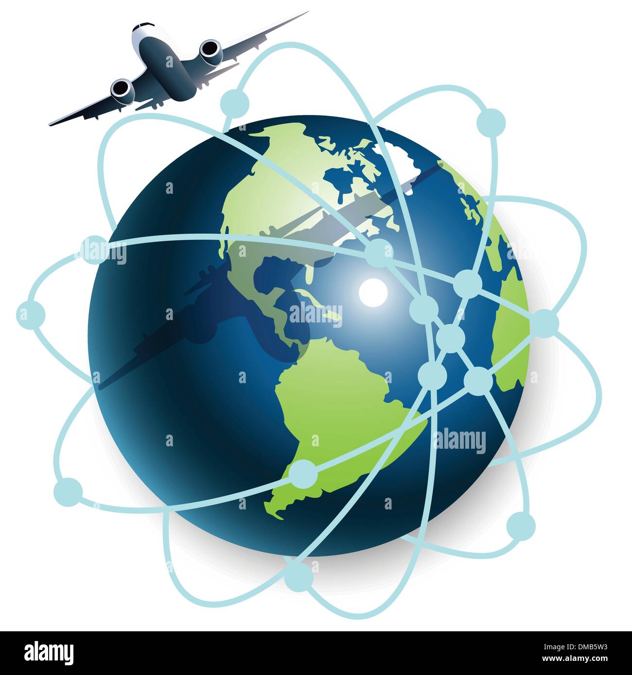 Blue and white plane Stock Vector Images - Alamy