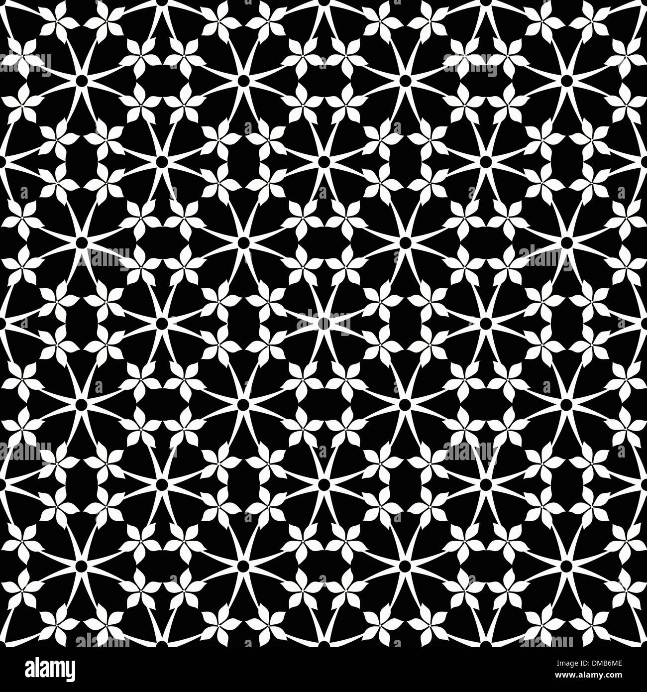 Seamless floral dots pattern Black and White Stock Photos & Images - Alamy