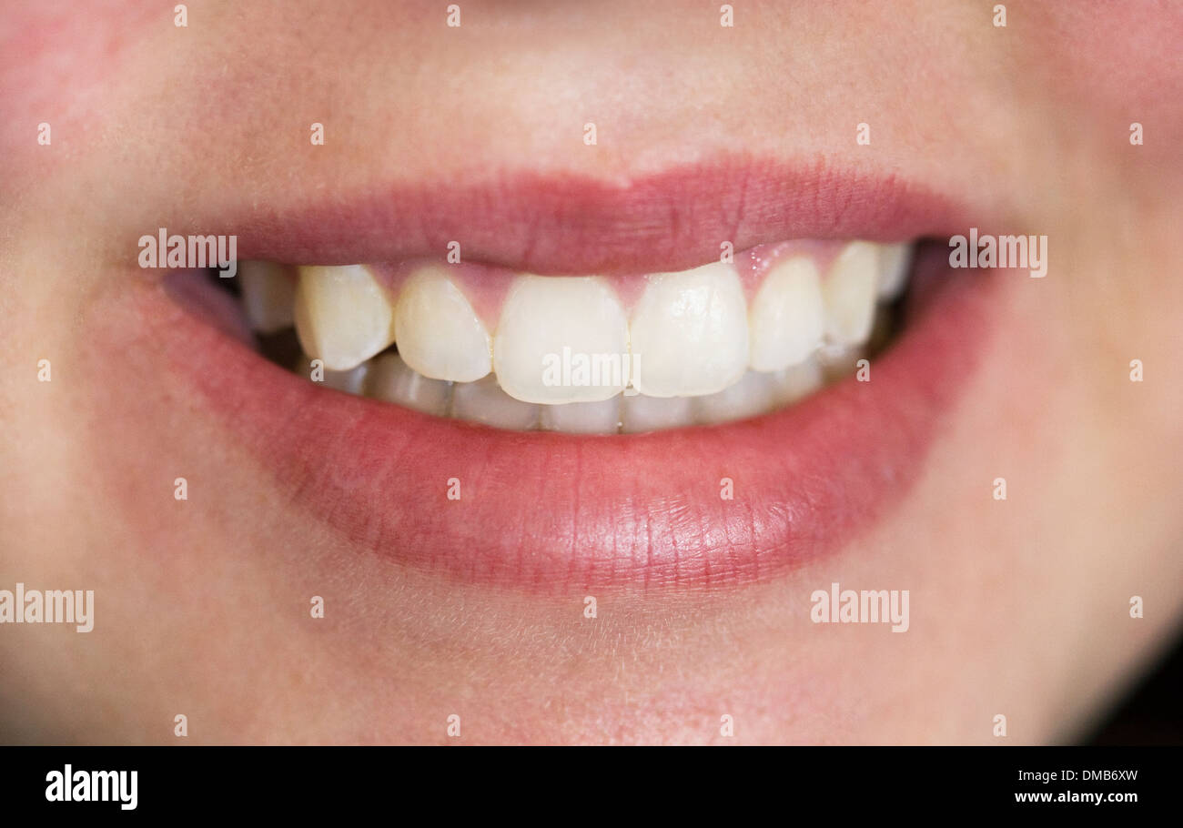 A human mouth and lips Stock Photo