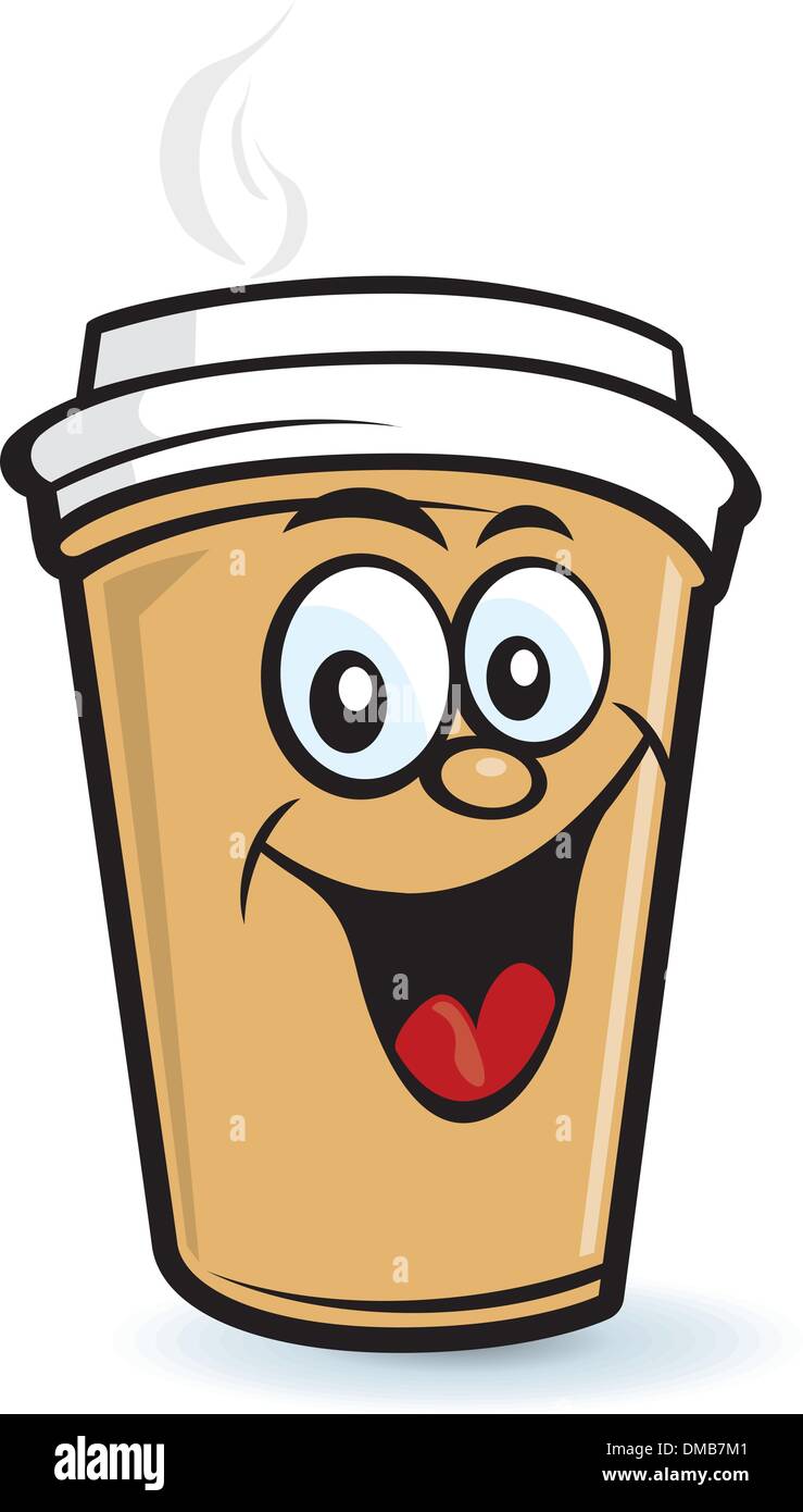 Cartoon cup coffee smiling happy hires stock photography and images Alamy