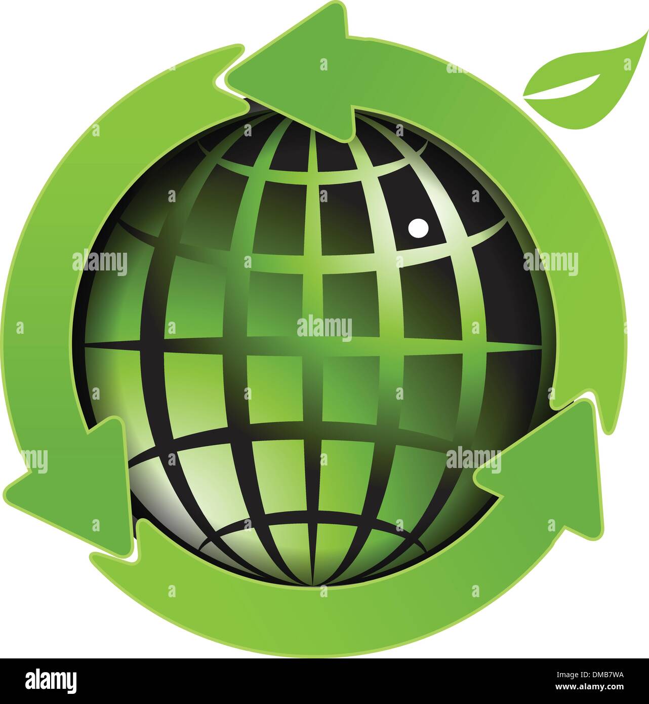 globe and green arrows Stock Vector