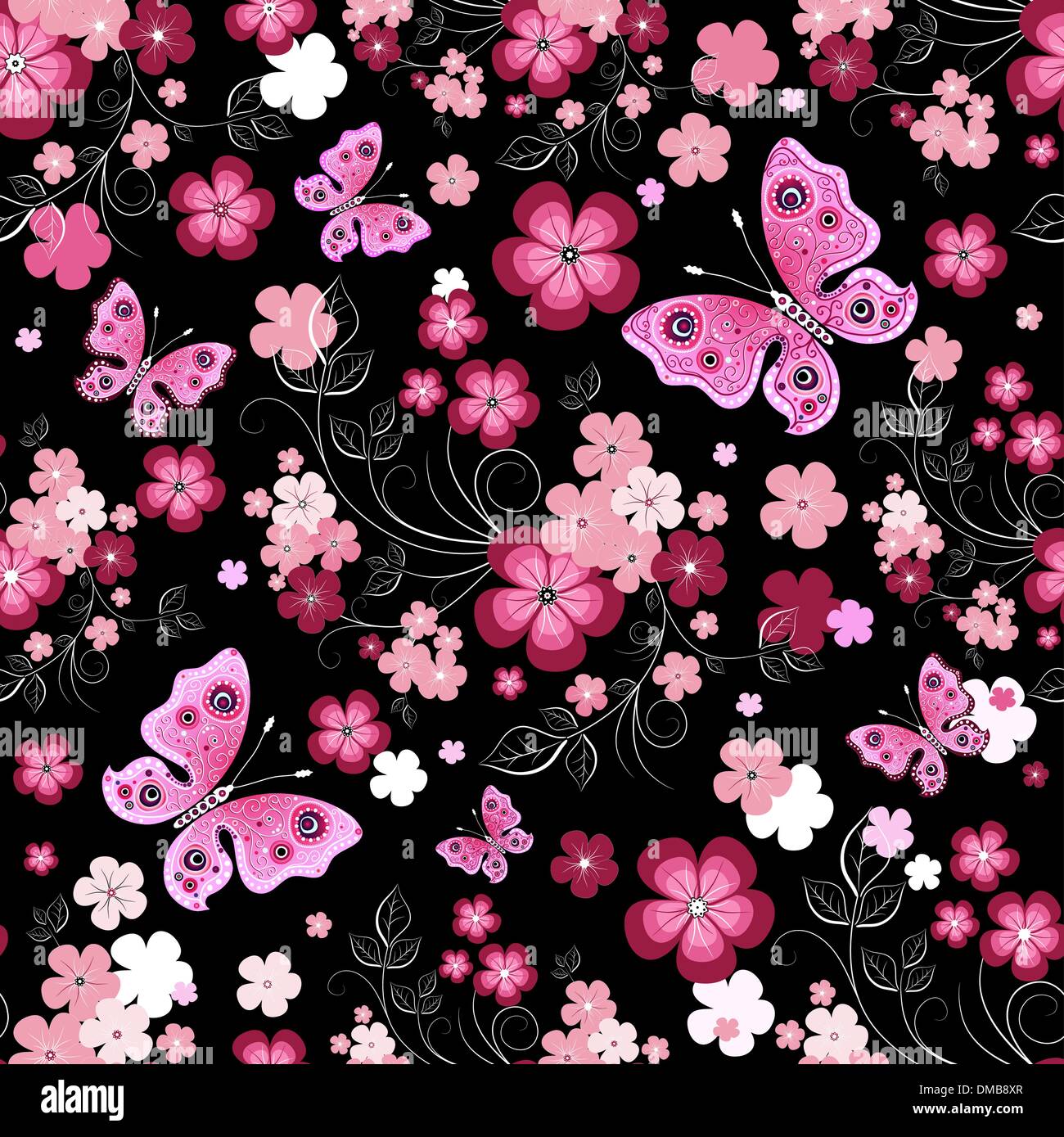 Dark seamless floral pattern Stock Vector Image & Art - Alamy