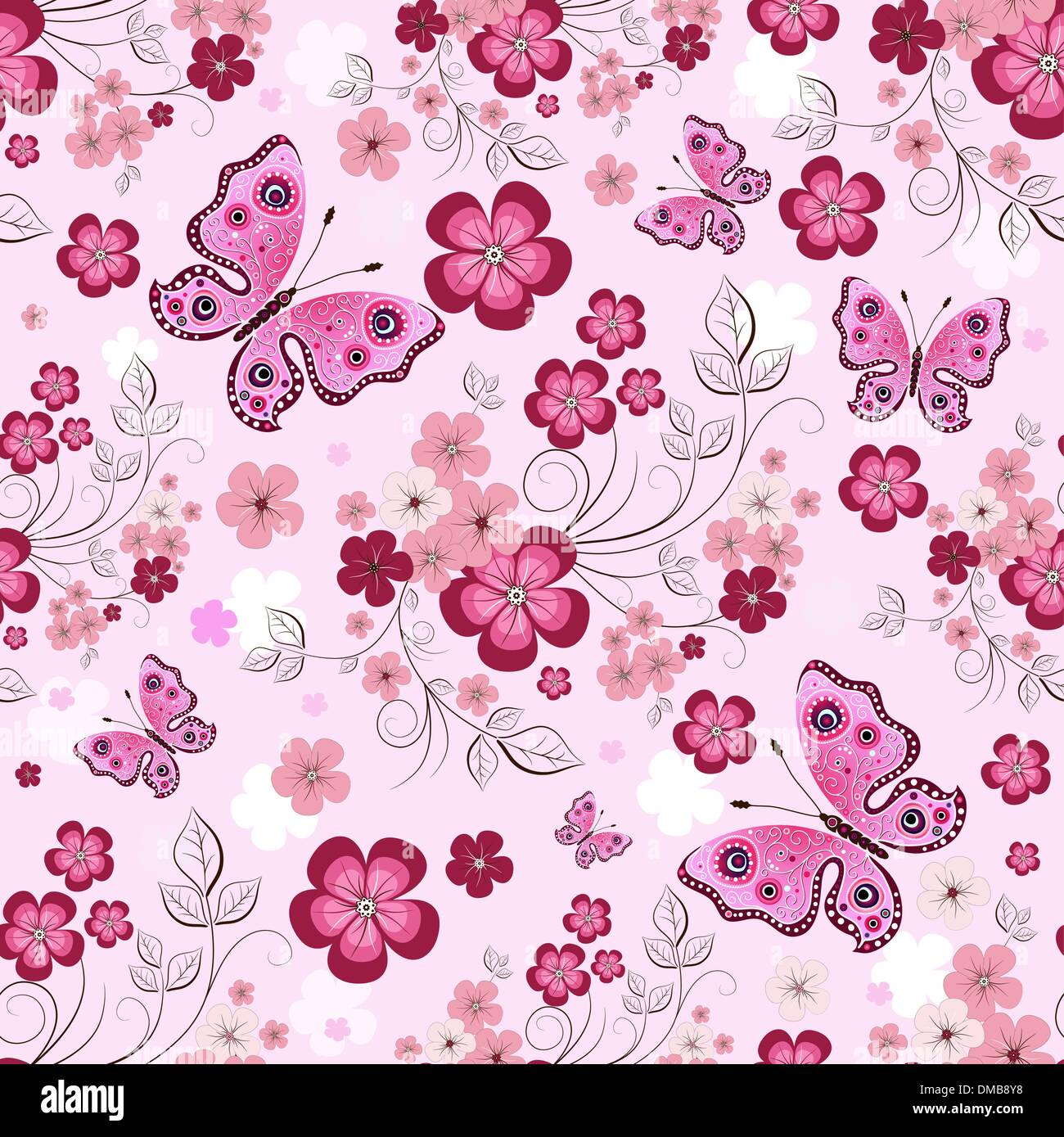 Pink seamless floral pattern Stock Vector Image & Art - Alamy