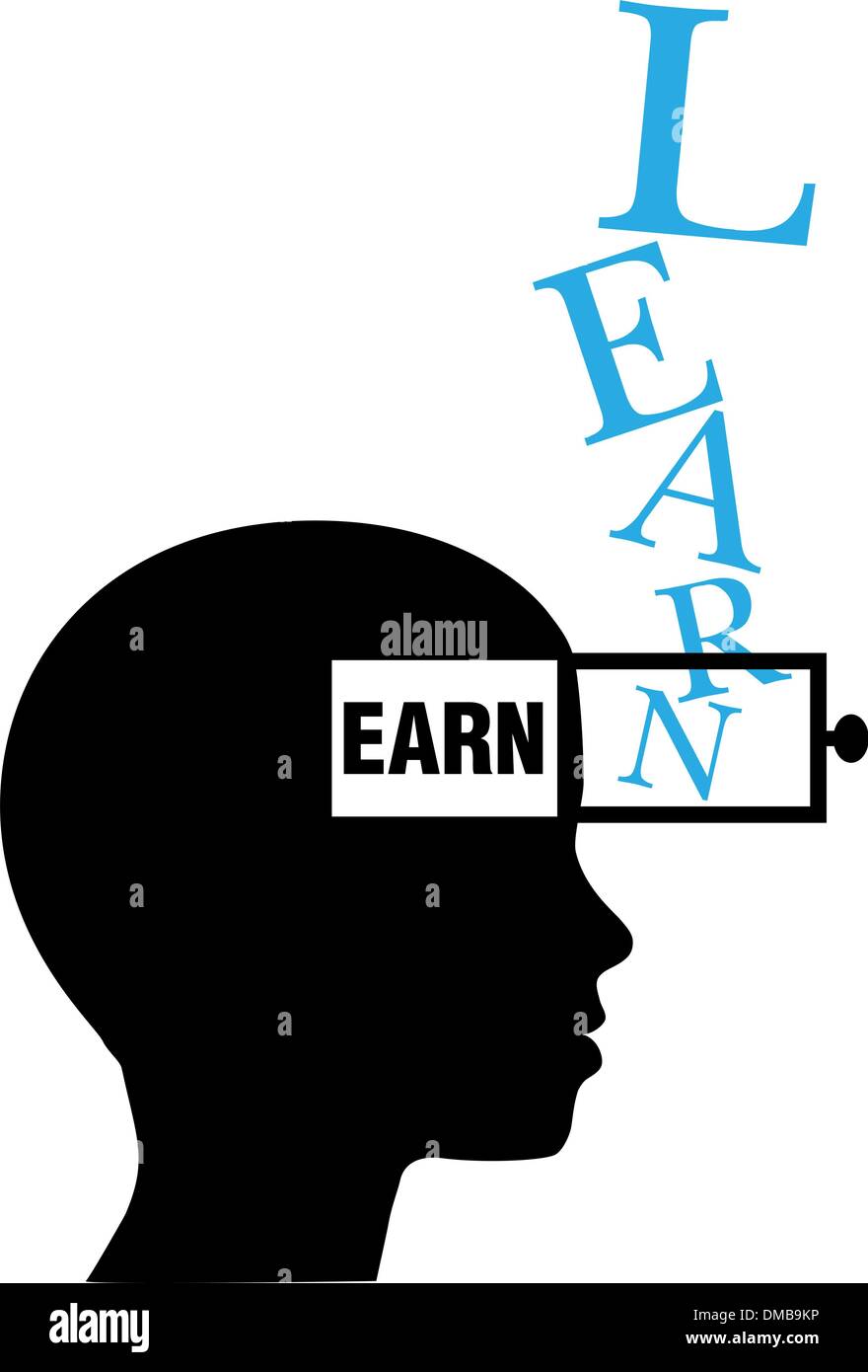 Person silhouette learn to earn education Stock Vector