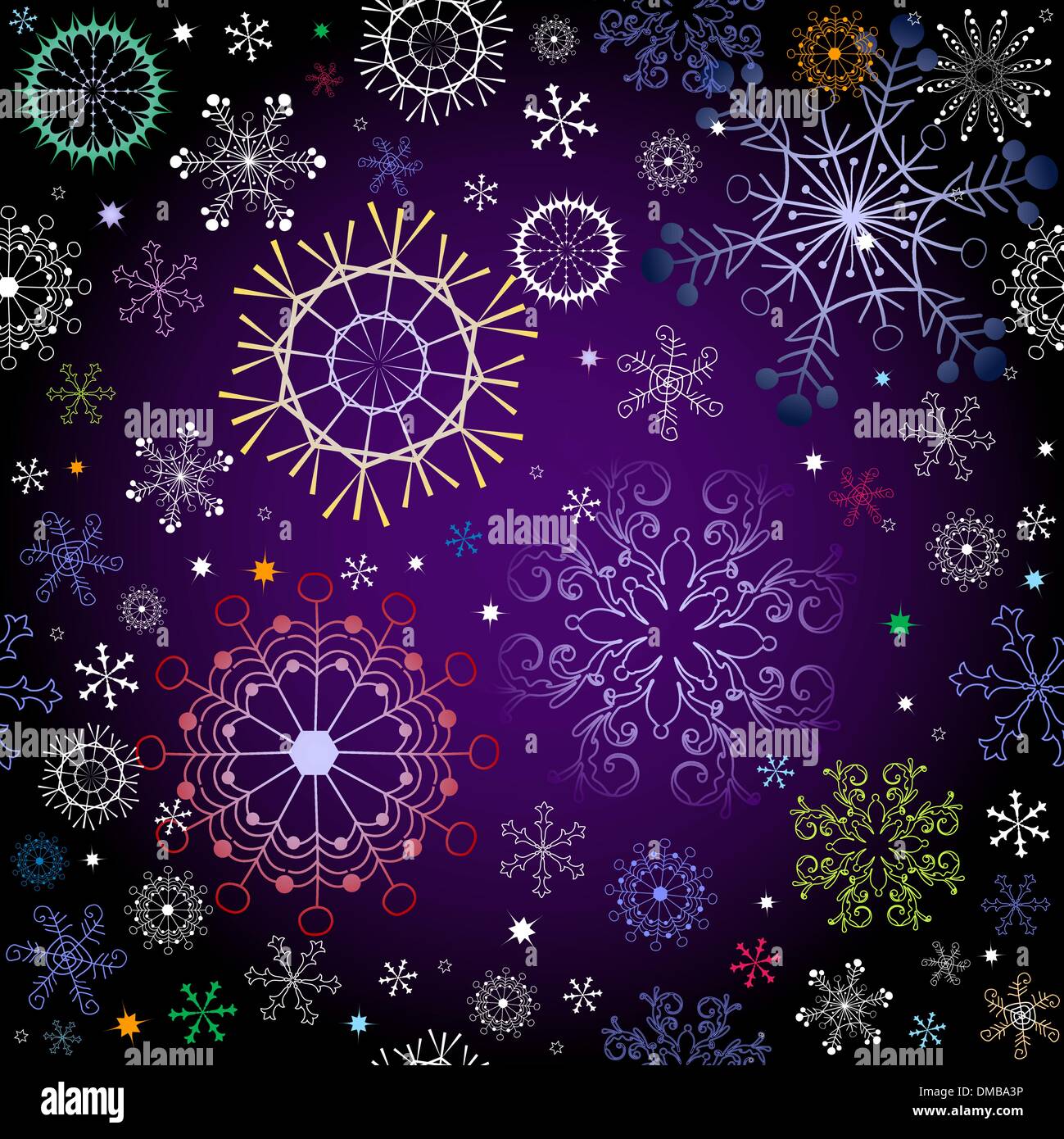 Black and violet effortless christmas pattern Stock Vector