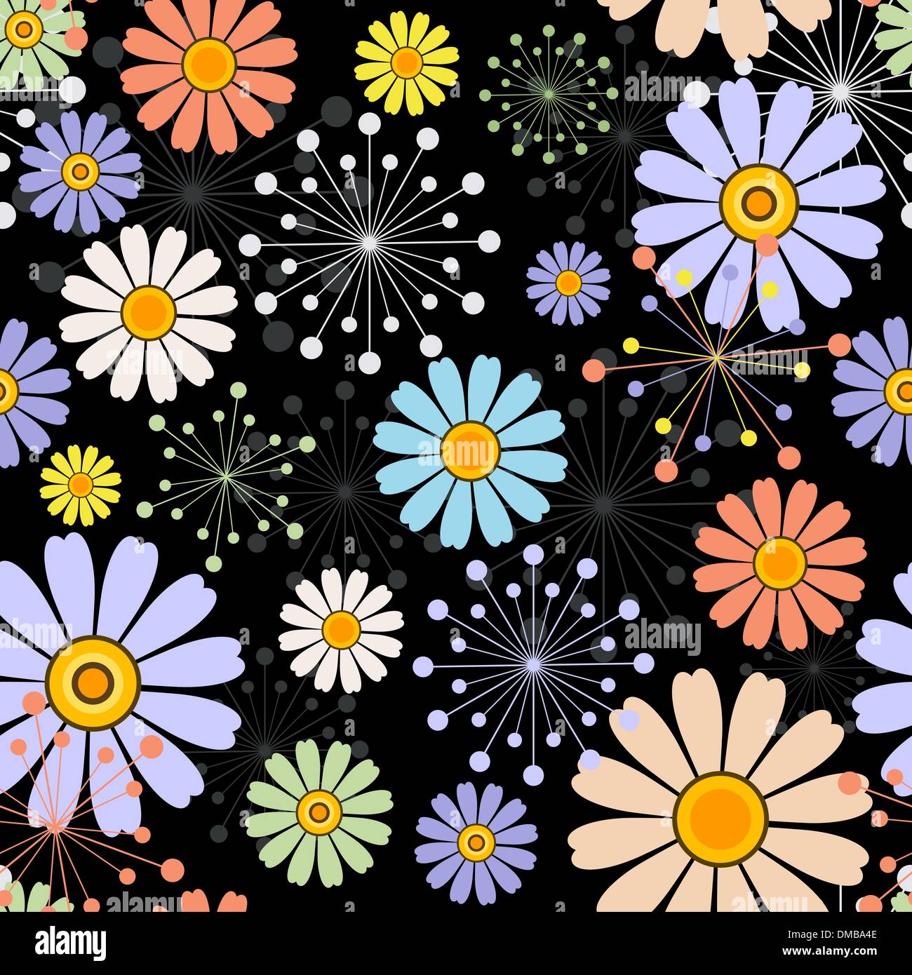 Black seamless floral pattern Stock Vector Image & Art - Alamy