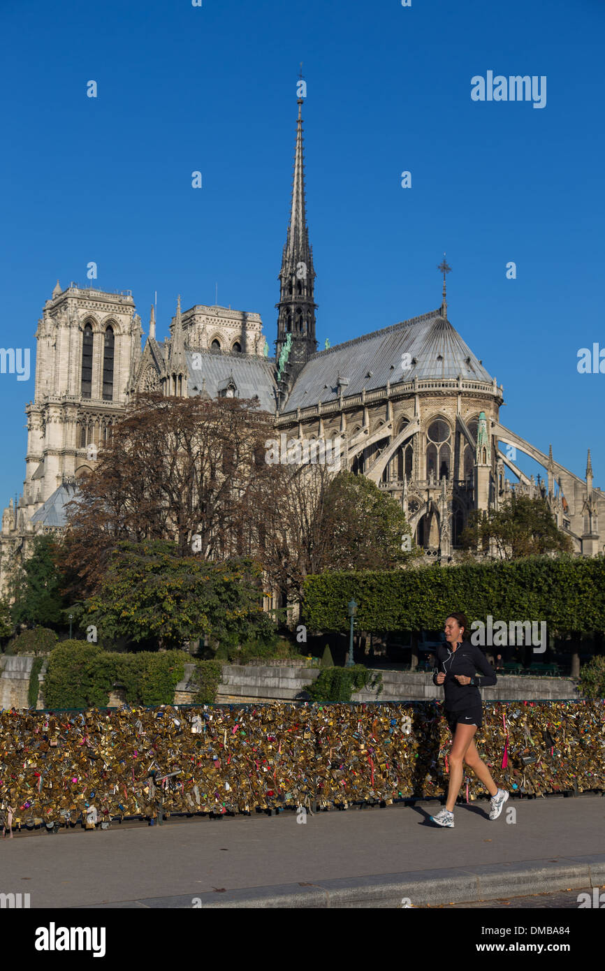 Padlocks seine notre dame de paris cathedral monument bridge pont hi