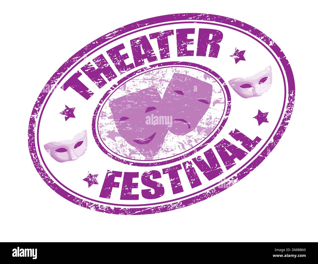 theater festival stamp Stock Vector