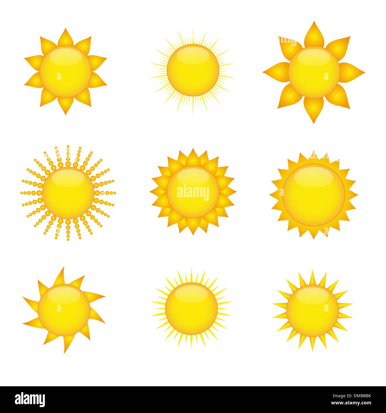 Sun icons Stock Vector