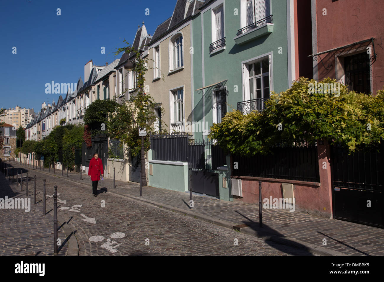 THE STREET RUE DIEULAFOY, SITUATED IN THE MAISON-BLANCHE QUARTER, RESIDENTIAL AREA, 13TH ARRONDISSEMENT, PARIS (75), ILE-DE-FRANCE, FRANCE Stock Photo