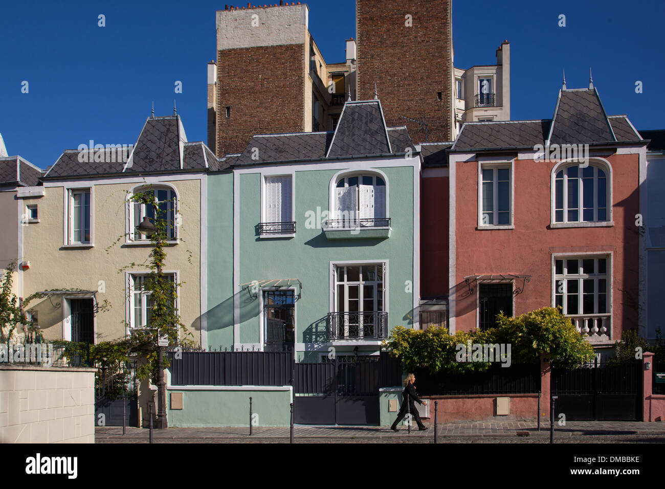 THE STREET RUE DIEULAFOY, SITUATED IN THE MAISON-BLANCHE QUARTER, RESIDENTIAL AREA, 13TH ARRONDISSEMENT, PARIS (75), ILE-DE-FRANCE, FRANCE Stock Photo