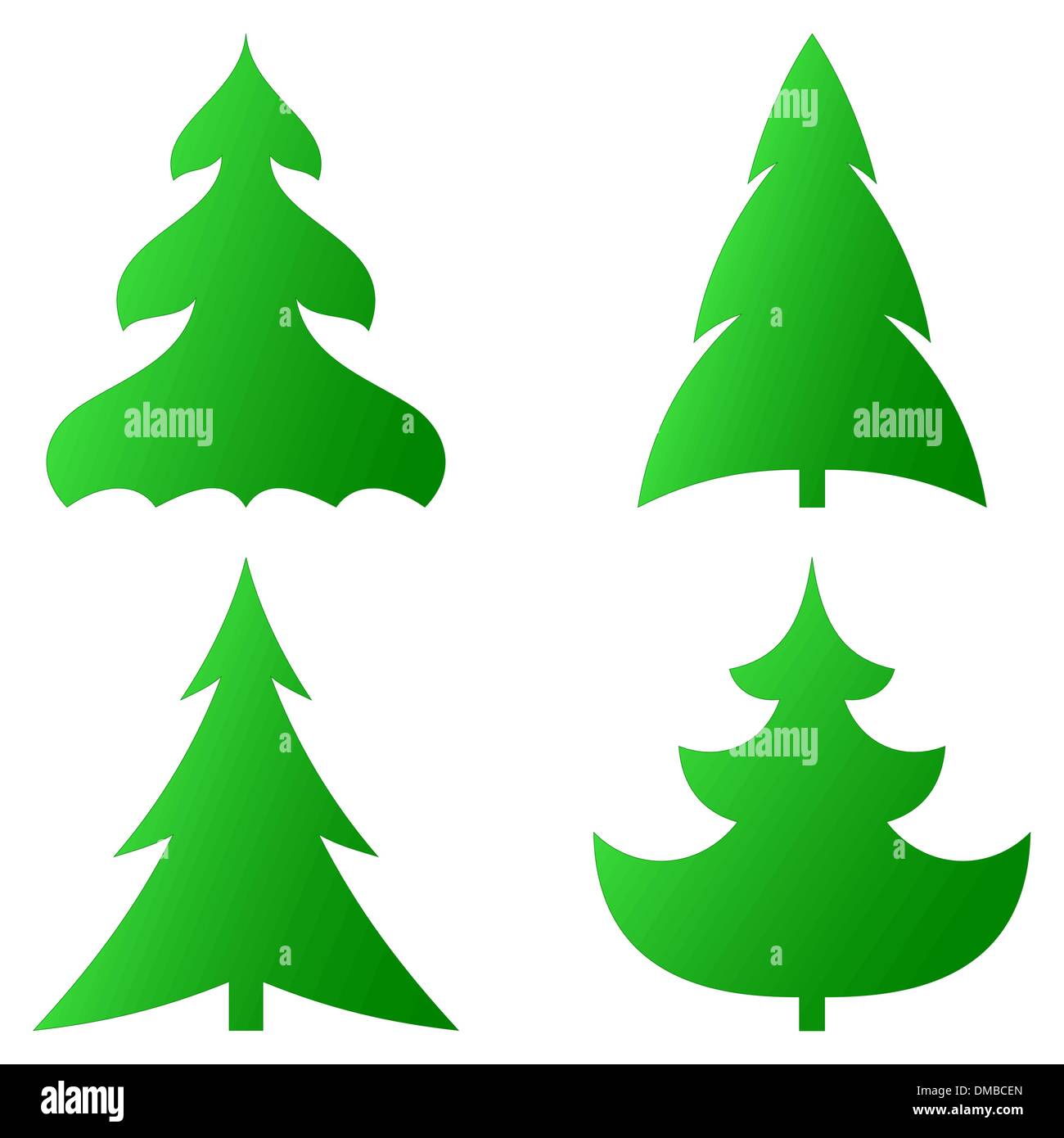 Decorated christmas trees vector Stock Vector Images - Alamy