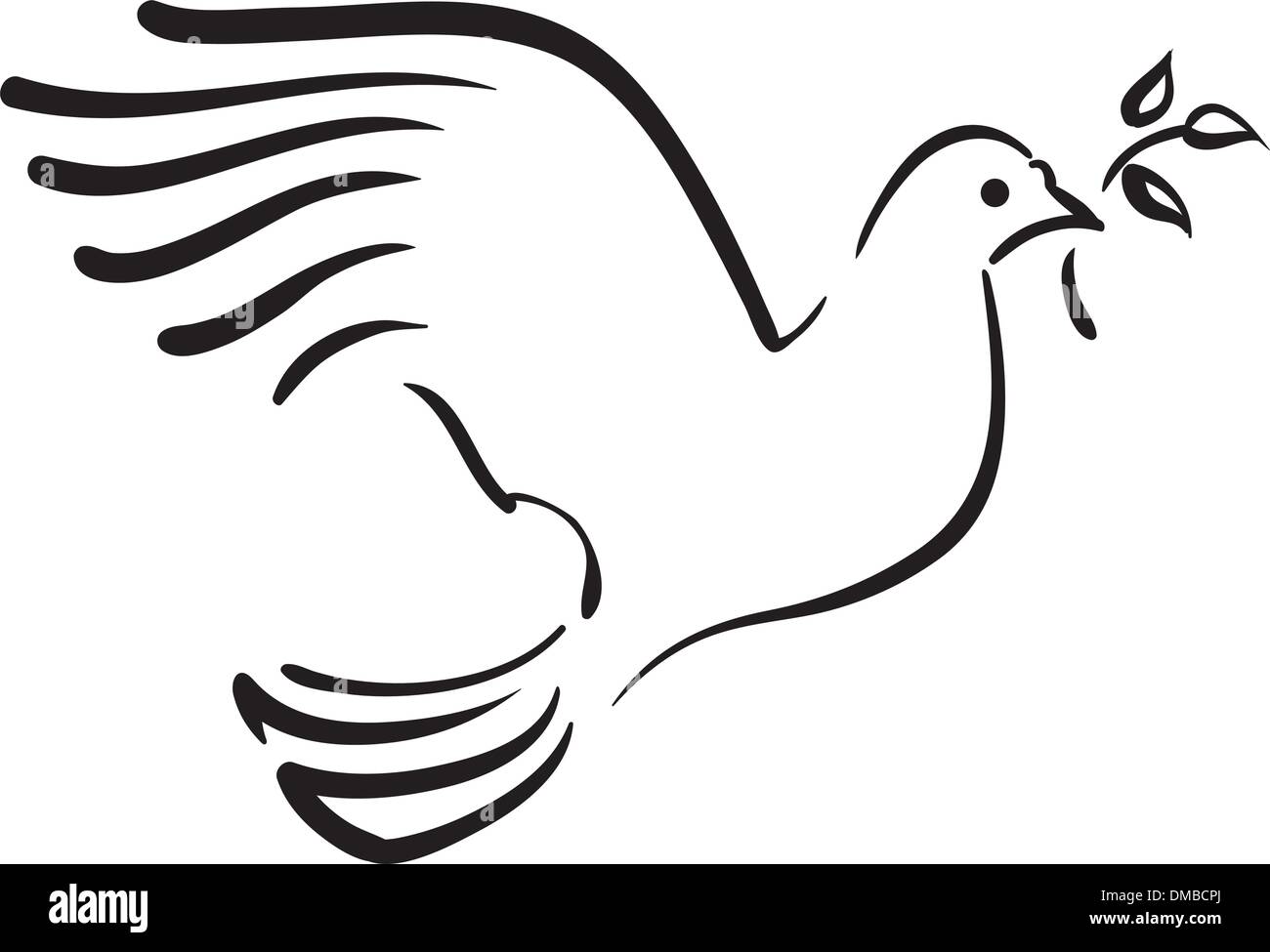 Vector white dove with  branch Stock Vector