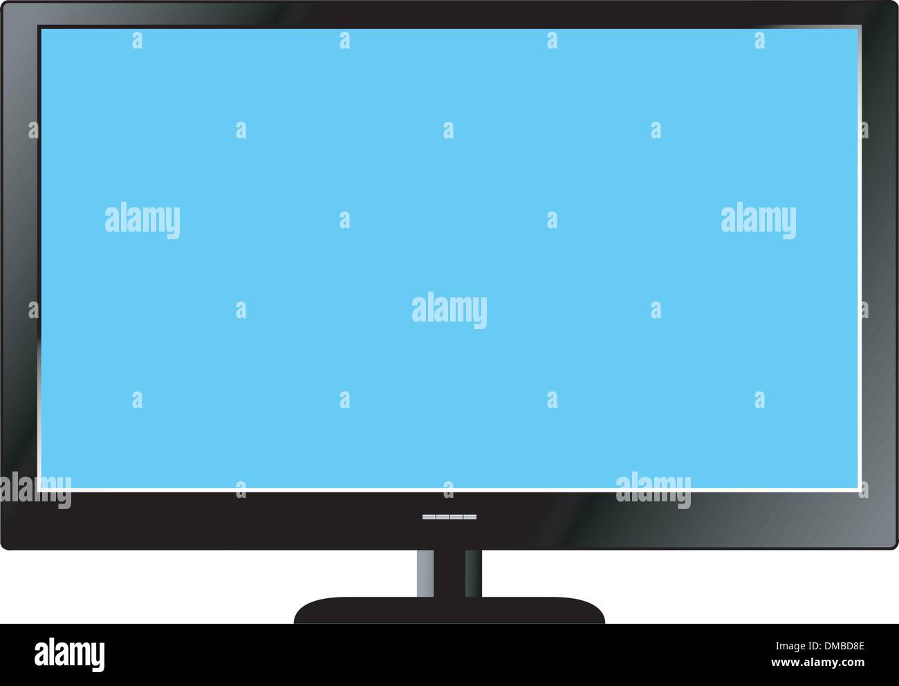 Illustration of Led Television set on white background Stock Vector