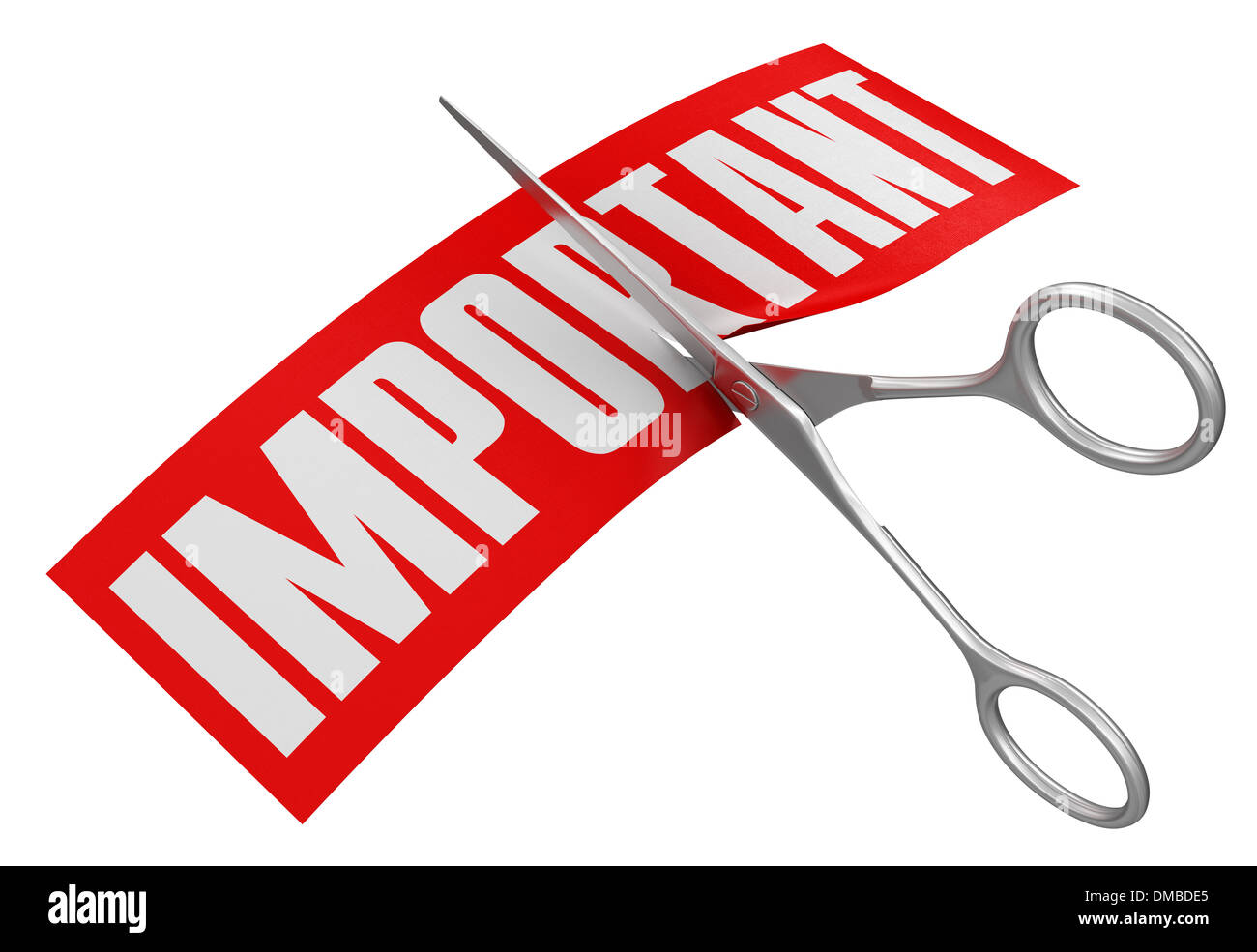 Scissors and Important (clipping path included Stock Photo Alamy
