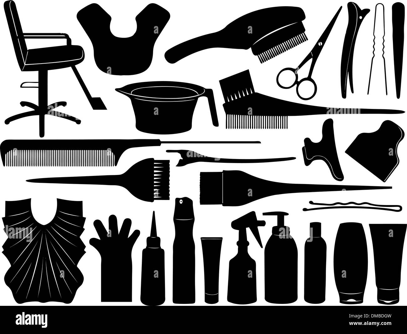 Equipment for hair dyeing Stock Vector Image & Art - Alamy
