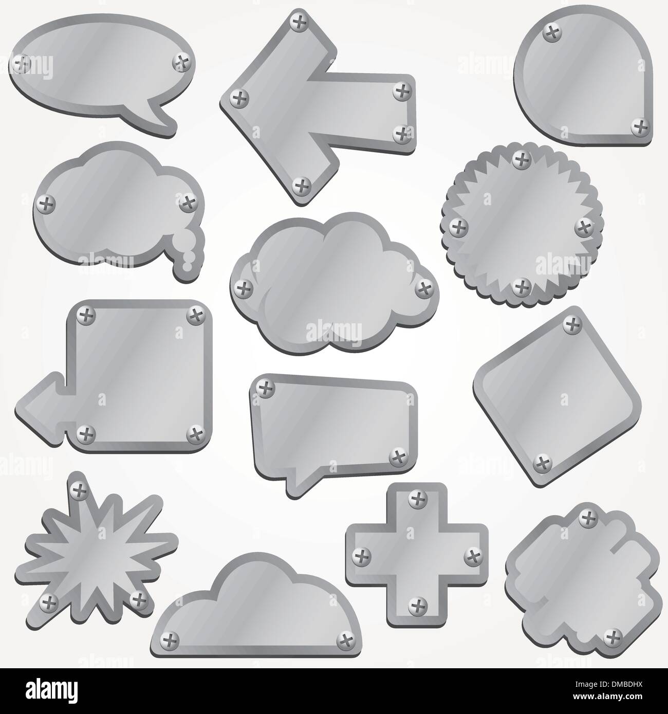 Vector Old plates and signboards with symbols Stock Vector