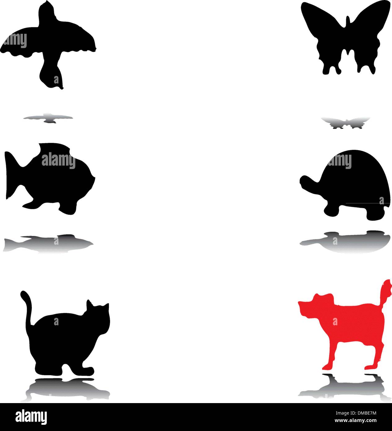 Silhouettes of animals Stock Vector
