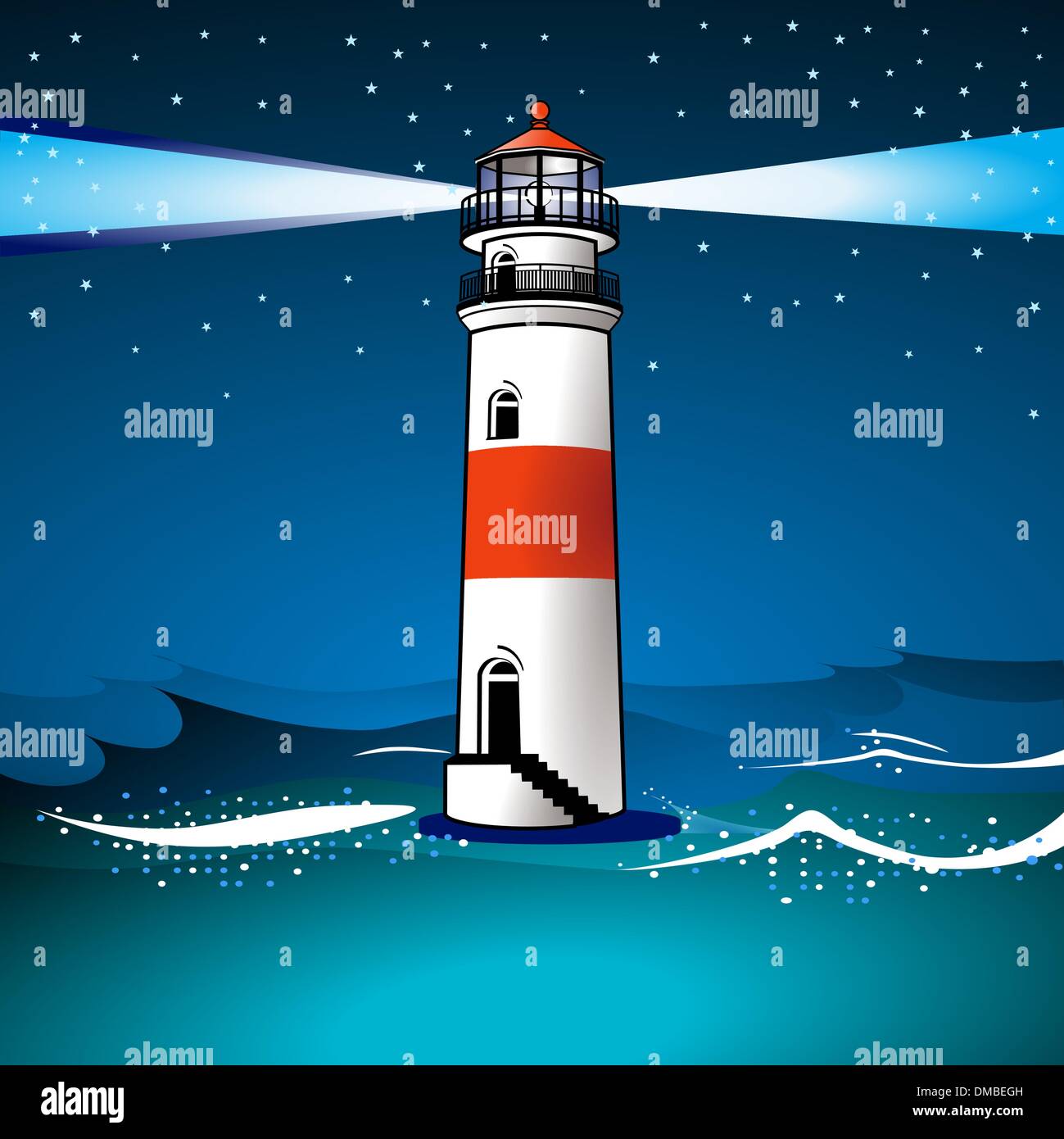 light house and twilight Stock Vector
