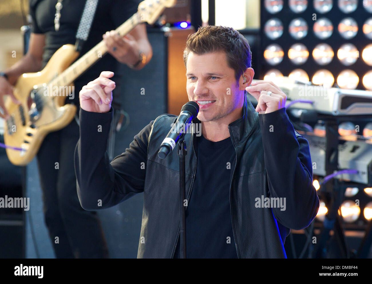 Nick Lachey 98 Degrees reunite to perform live at Rockefeller Plaza as