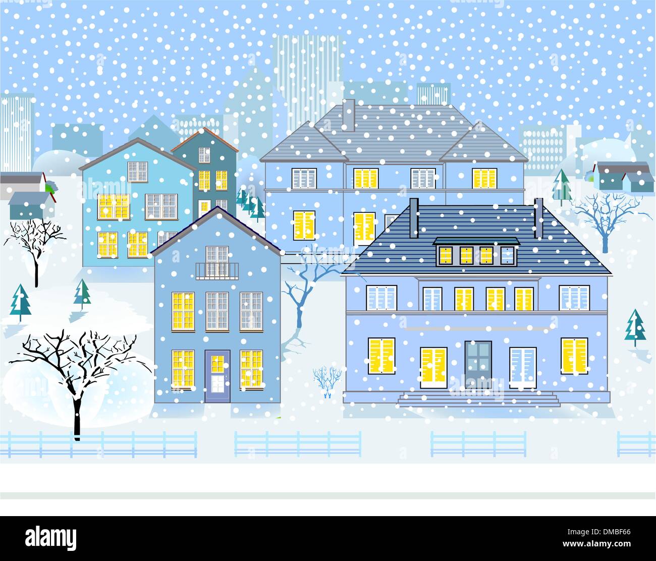 Winter panorama landscape in Stock Vector Images - Alamy
