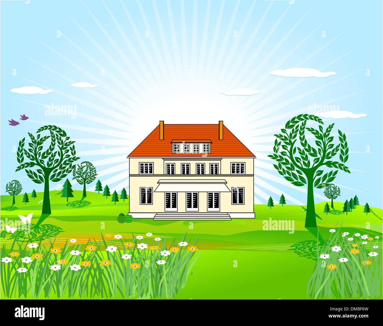 country house Stock Vector