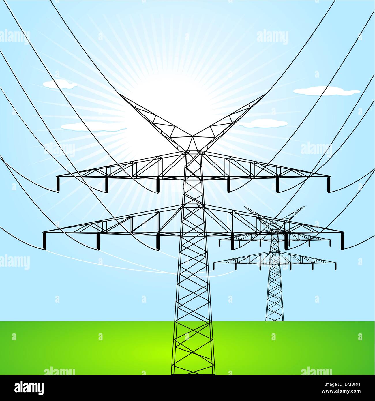 electrical towers Stock Vector