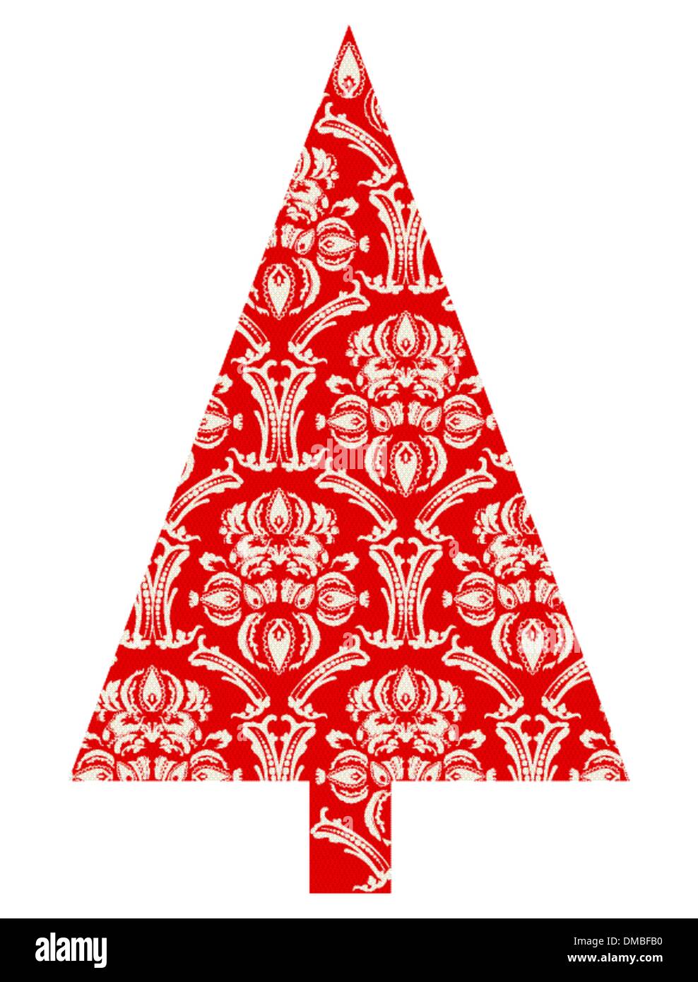 Christmas tree with red pattern Stock Vector