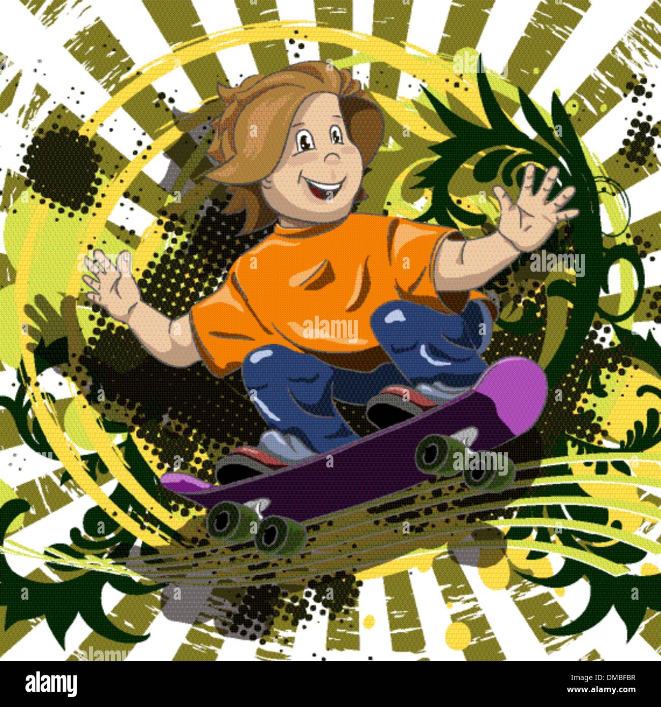 boy on a skateboard Stock Vector