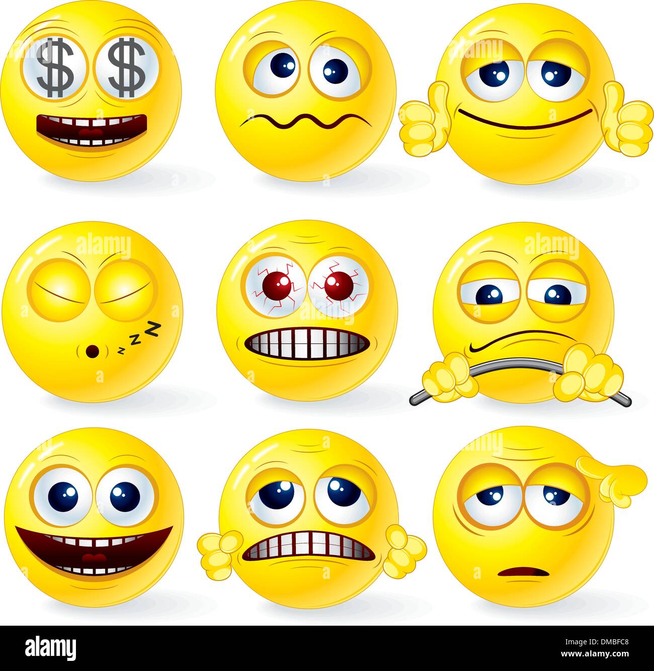 Funky Smilies 1 Stock Vector