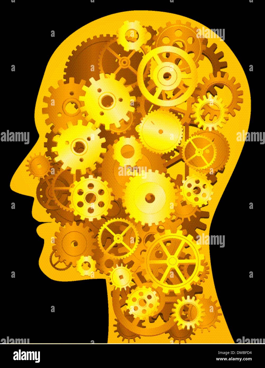 Human head with gear Stock Vector Image & Art - Alamy
