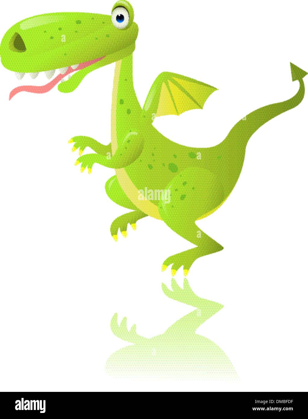Green dragon cartoon Stock Vector