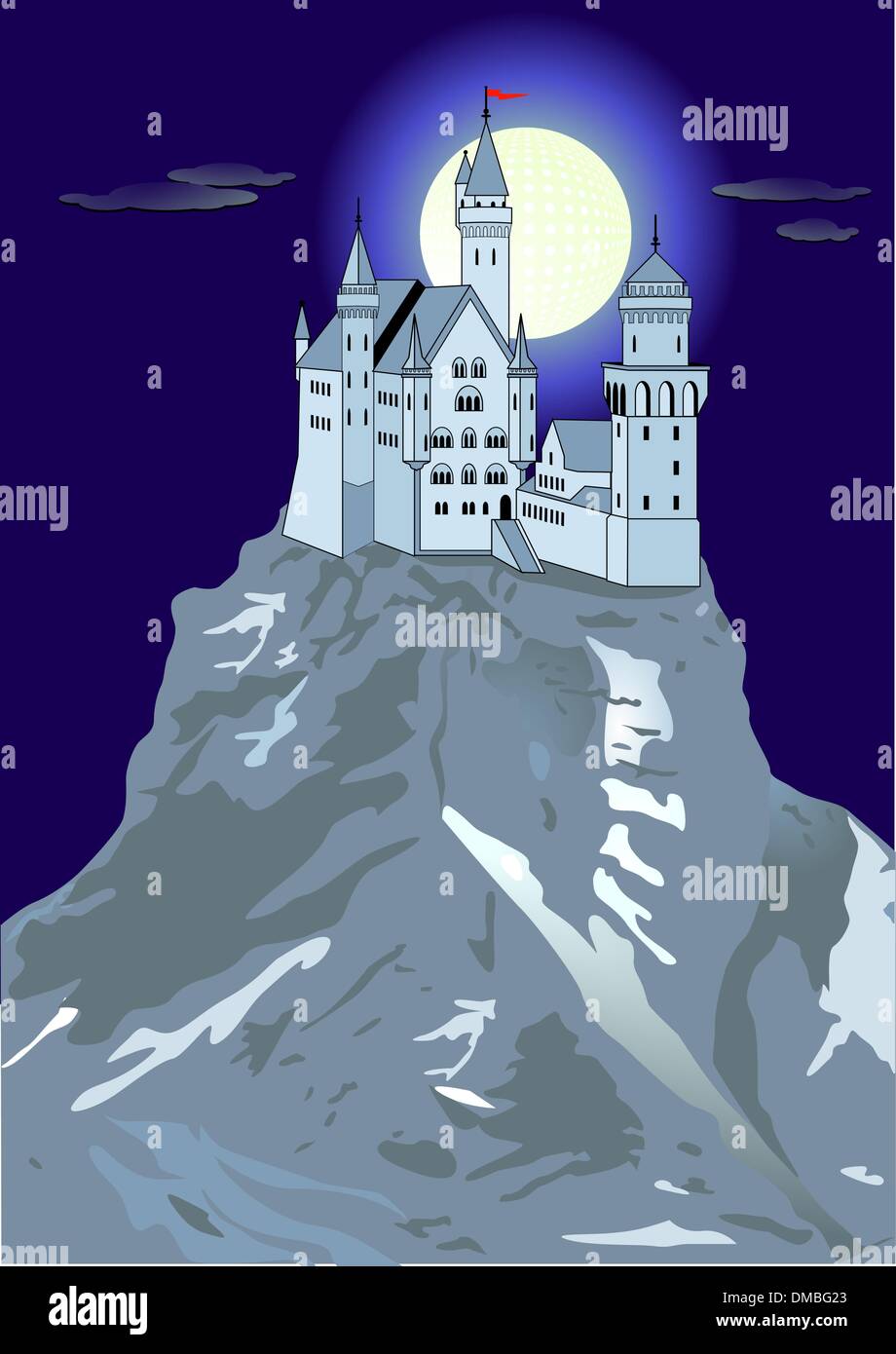 Castle and Hill Stock Vector