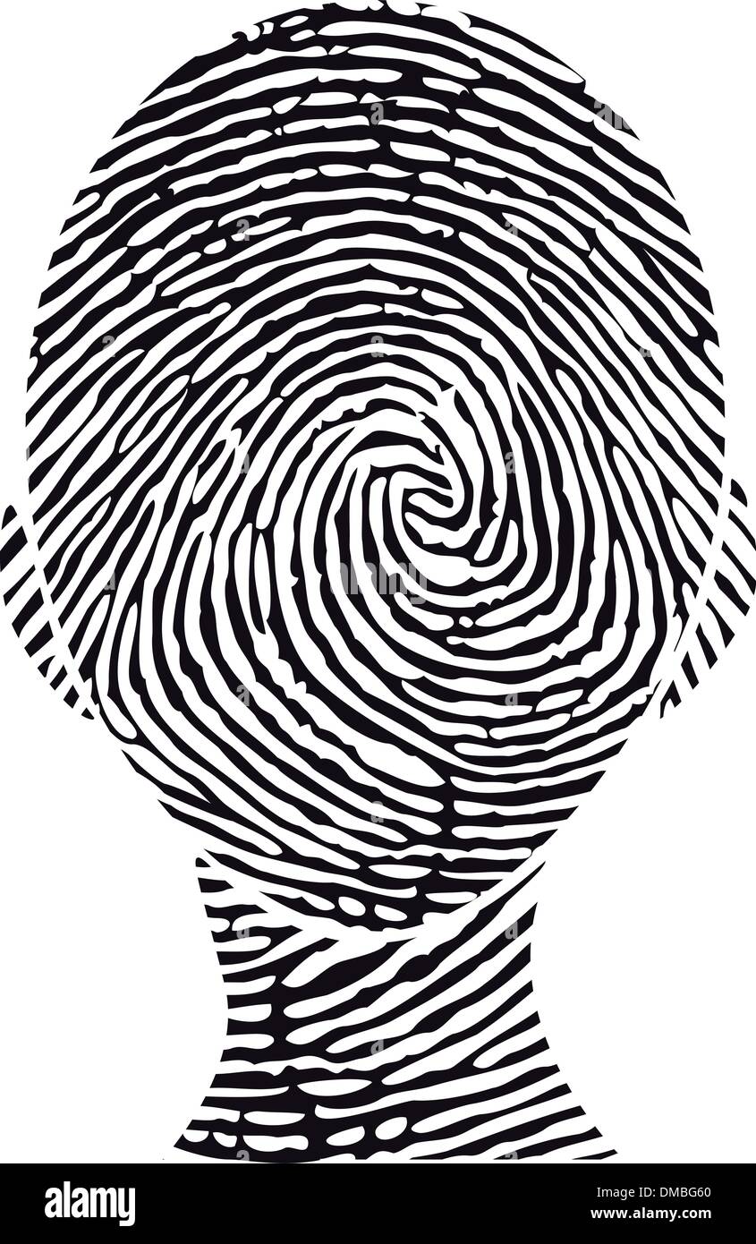 fingerprint head, vector Stock Vector