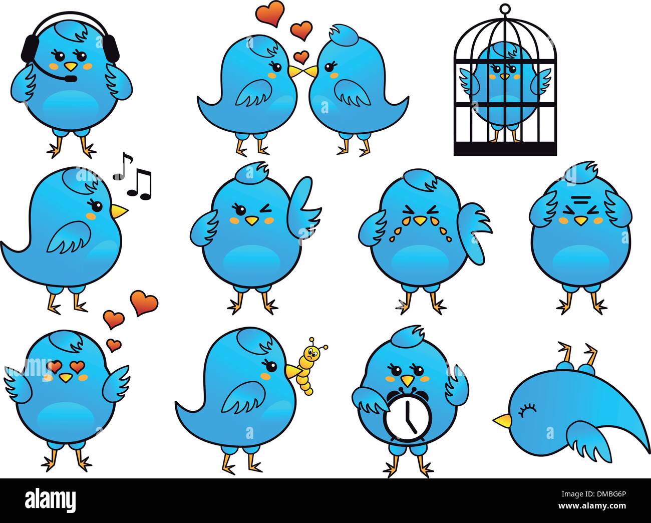 blue bird icons, vector Stock Vector Image & Art Alamy