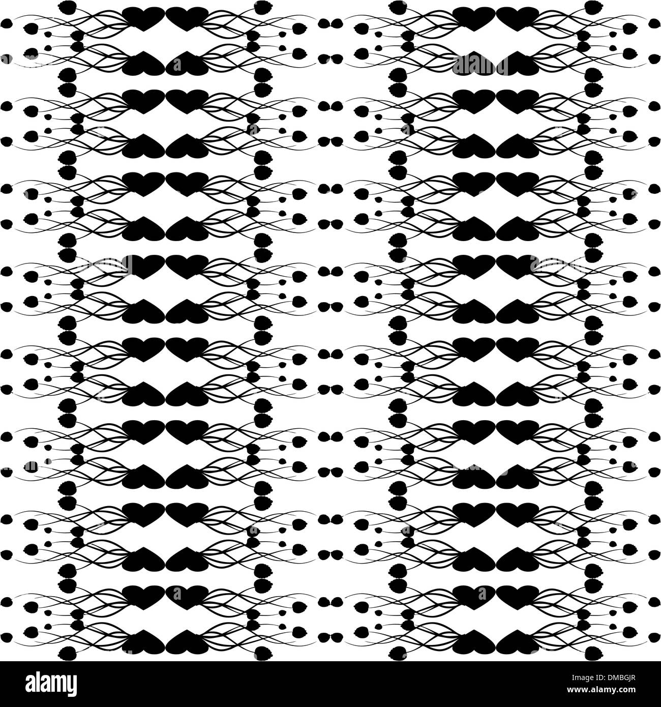 Seamless floral and heart pattern Stock Vector Image & Art - Alamy