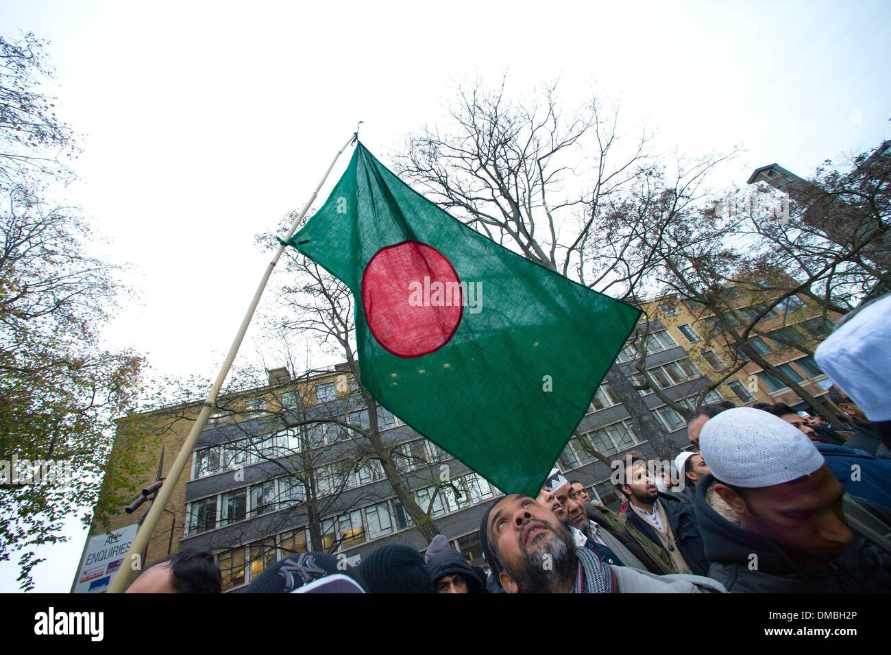 London, UK, London, UK. 13th Dec, 2013. Bangladeshi and supporters protest in Altab Ali Park against the execution of leader Abdul Quader Molla convicted of war crimes during the 1971 liberation war of Bangladesh Credit:  Gail Orenstein/ZUMAPRESS.com/Alamy Live News Stock Photo