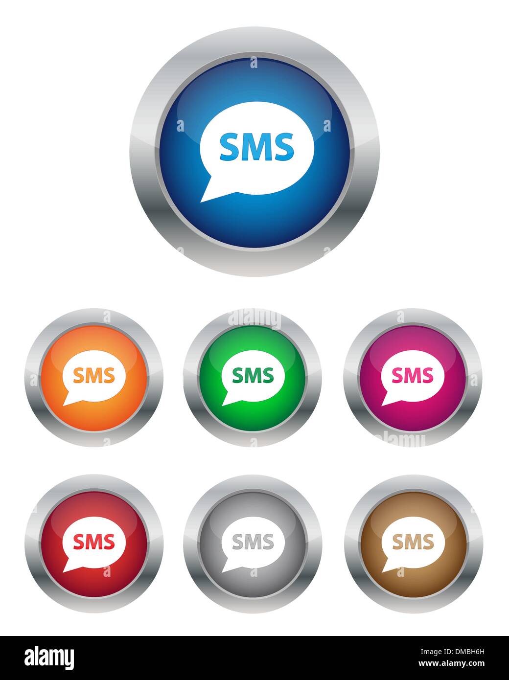 SMS buttons Stock Vector