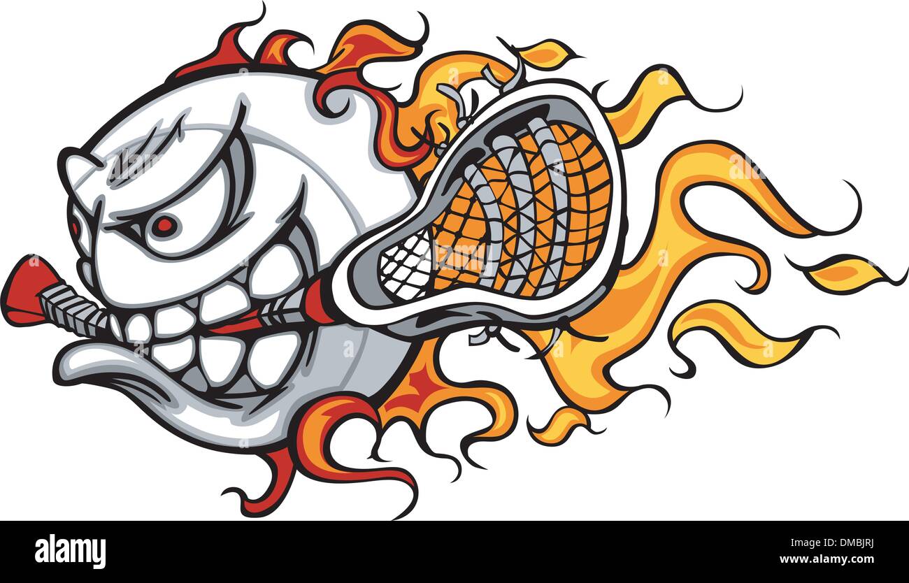 Lacrosse Ball Flaming Face Vector Image Stock Vector Image & Art Alamy